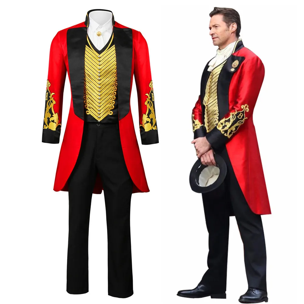 Лучший костюм для косплея Showman полный комплект Красный смокинг мужской