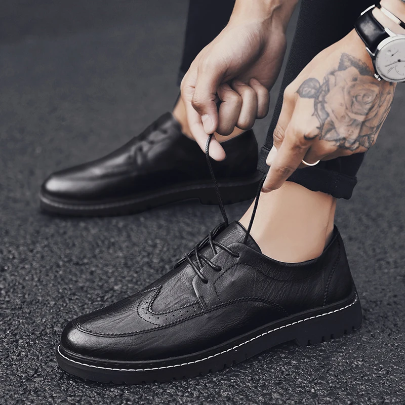 Вечерние кожаные мужские туфли на свадьбу зимняя обувь итальянские Стильные