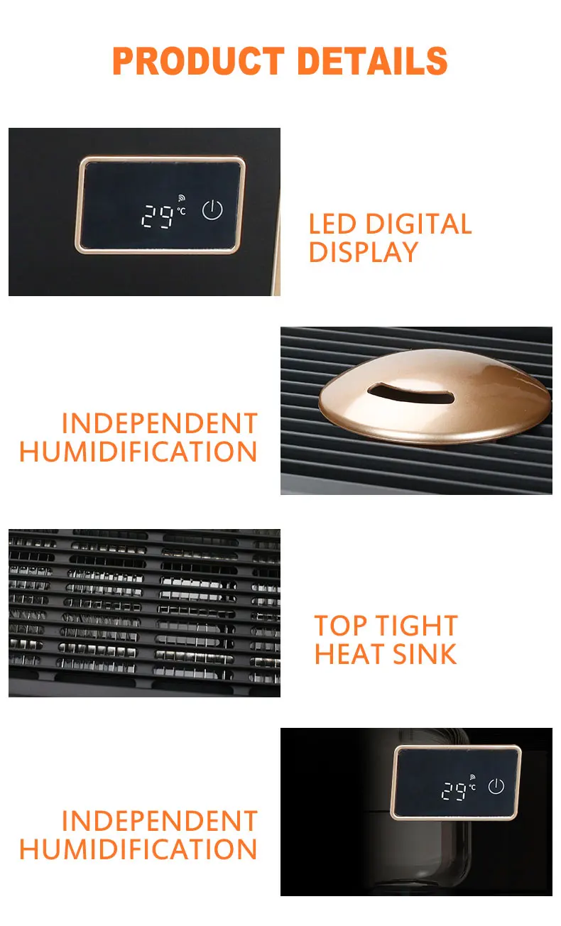 Heater Heating And Humidification Machine Home Convection Intelligent Floor Heating Electric Heating Fan Heater RC-20S