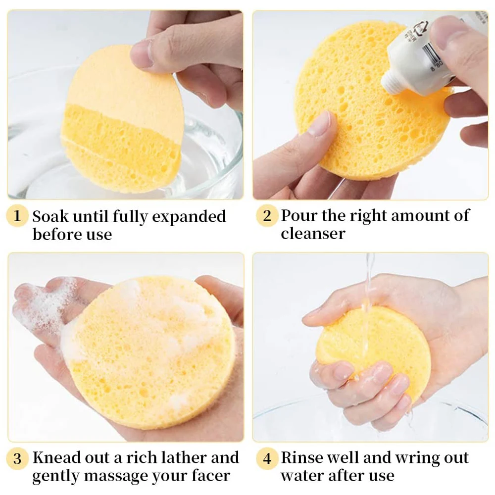 50 шт. желтые салфетки из целлюлозы для лица |