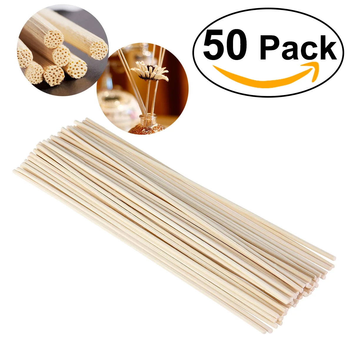 

TINKSKY 50pcs Oil Diffuser Replacement Rattan Reed Sticks