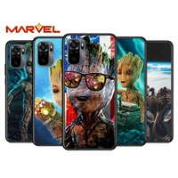 groot marvel avengers for xiaomi redmi note 10 10s 9 9t 9s 9pro max 8t 8pro 8 7 6 5 pro 5a 4x 4 soft black phone case