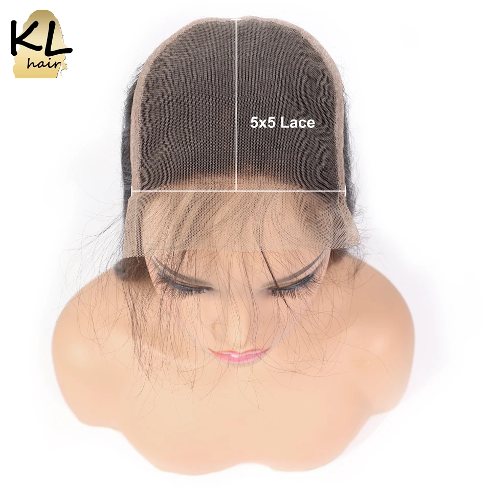 KL Hair 5x5 объемная волна Кружева Закрытие свободная часть человеческих волос натуральный цвет бразильские волосы remy закрытие отбеленные узлы с детскими волосами