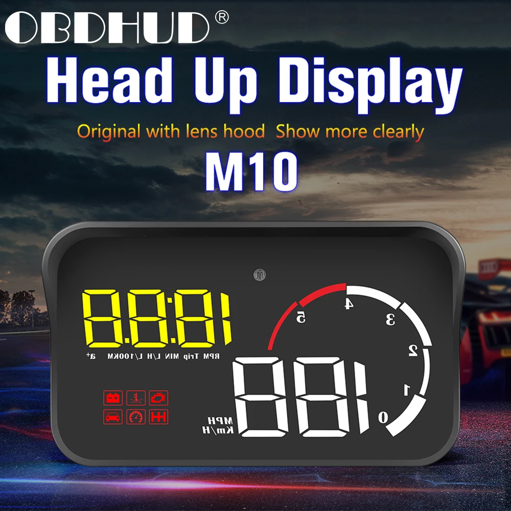 

OBDHUD 3.5'' OBDII Car HUD OBD2 Port Head Up Display M10 Speedometer Windshield Projector Auto Hud Head-Up Display a100 hud