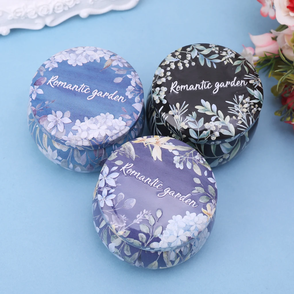 Retro Round Tin Box Tea Candy Jewelry Coin Storage Container Case Candle Holder Wedding Favor Gifts