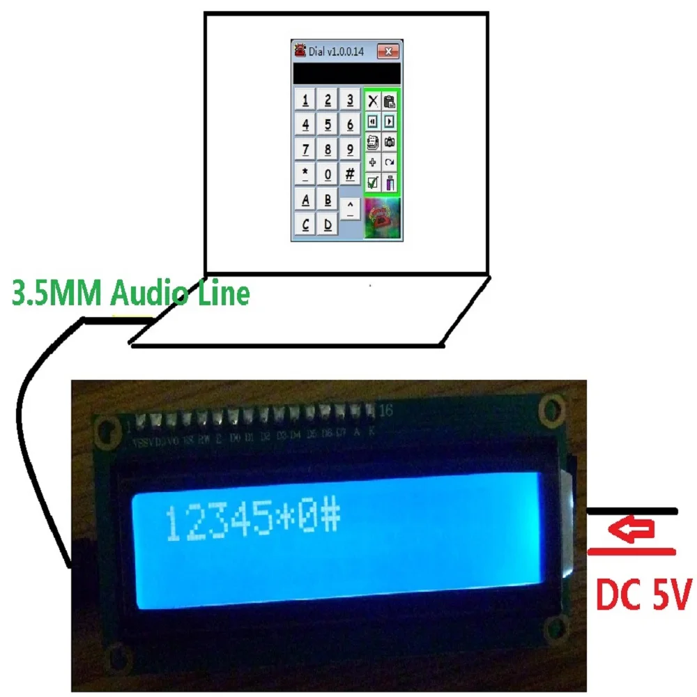Аудио декодер MT8870 DTMF ЖК дисплей 1602 модуль для фиксированного телефона мобильный