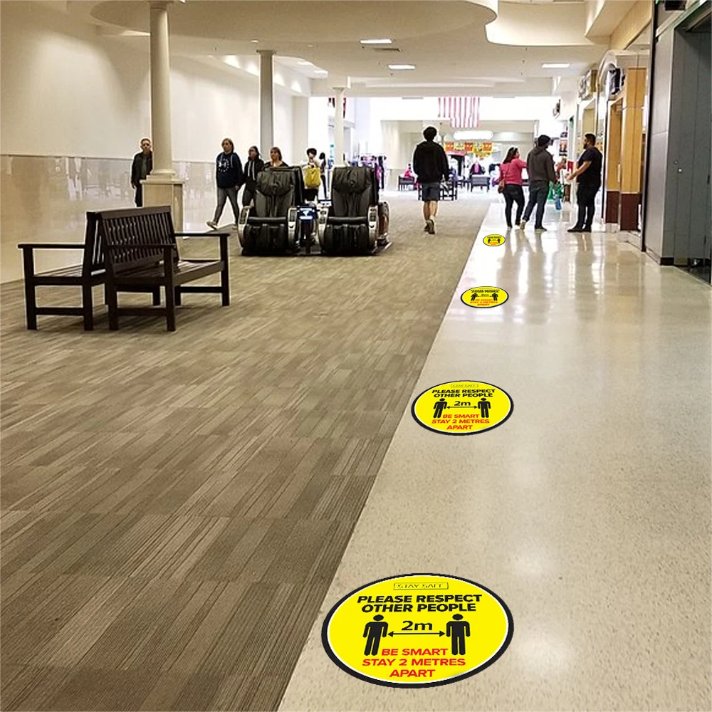 5/10/20 шт наземный стикер s Social Distancing Shop напольный Знак 30 см Противоскользящий