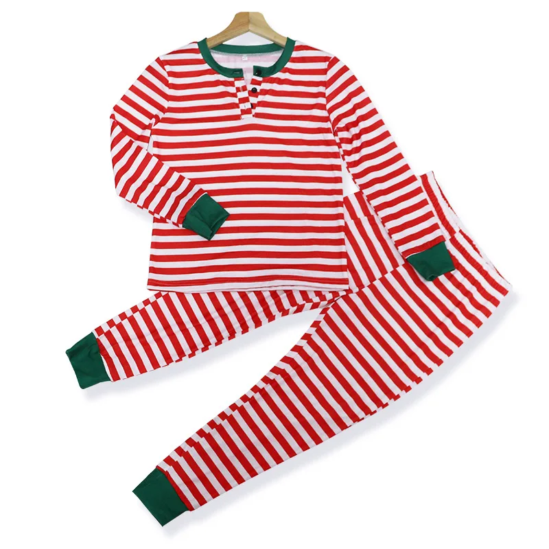 

Family Matching Outfits New Christma Stripe Print Parent Child Home Wear T Shirts Boy Girl Mother Christmas Pajama Clothing