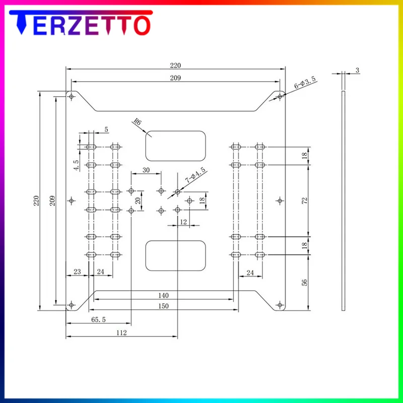 Обновленная алюминиевая пластина Wanhao Y для каретки 220*200*3 мм выбора дублирования