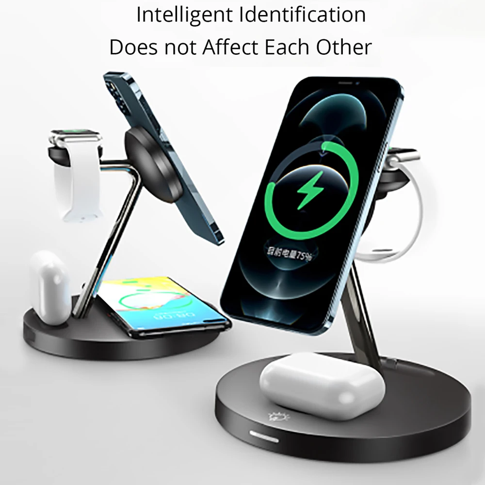 bonola 4 in 1 magnetic wireless charger stand for iphone 13 12 pro max fast wireless charging for apple watch 7 6airpod pro 2 3 free global shipping