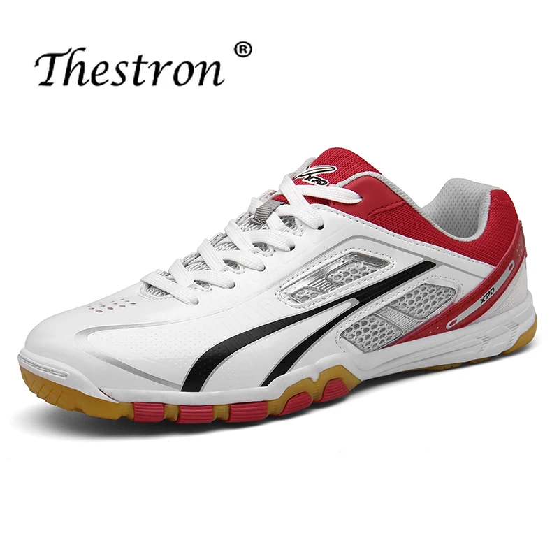 

2020 Hot Sale Breathable Tennis Shoes Large Size 45 Men's Lace Badminton Shoes Leather Youth Rubber Non-slip Tennis Sneakers