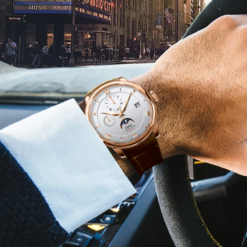 Люксовый бренд LOBINNI Switzerland мужские часы Чайка автоматические механические