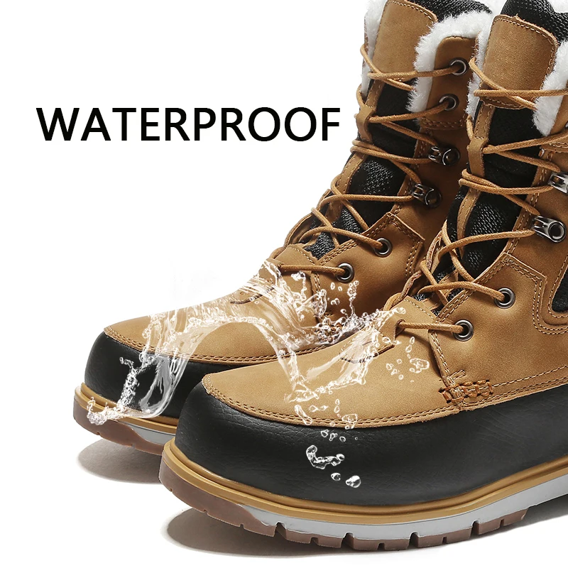 Зимние теплые плюшевые меховые ботинки JUNJARM мужские ботильоны качественные