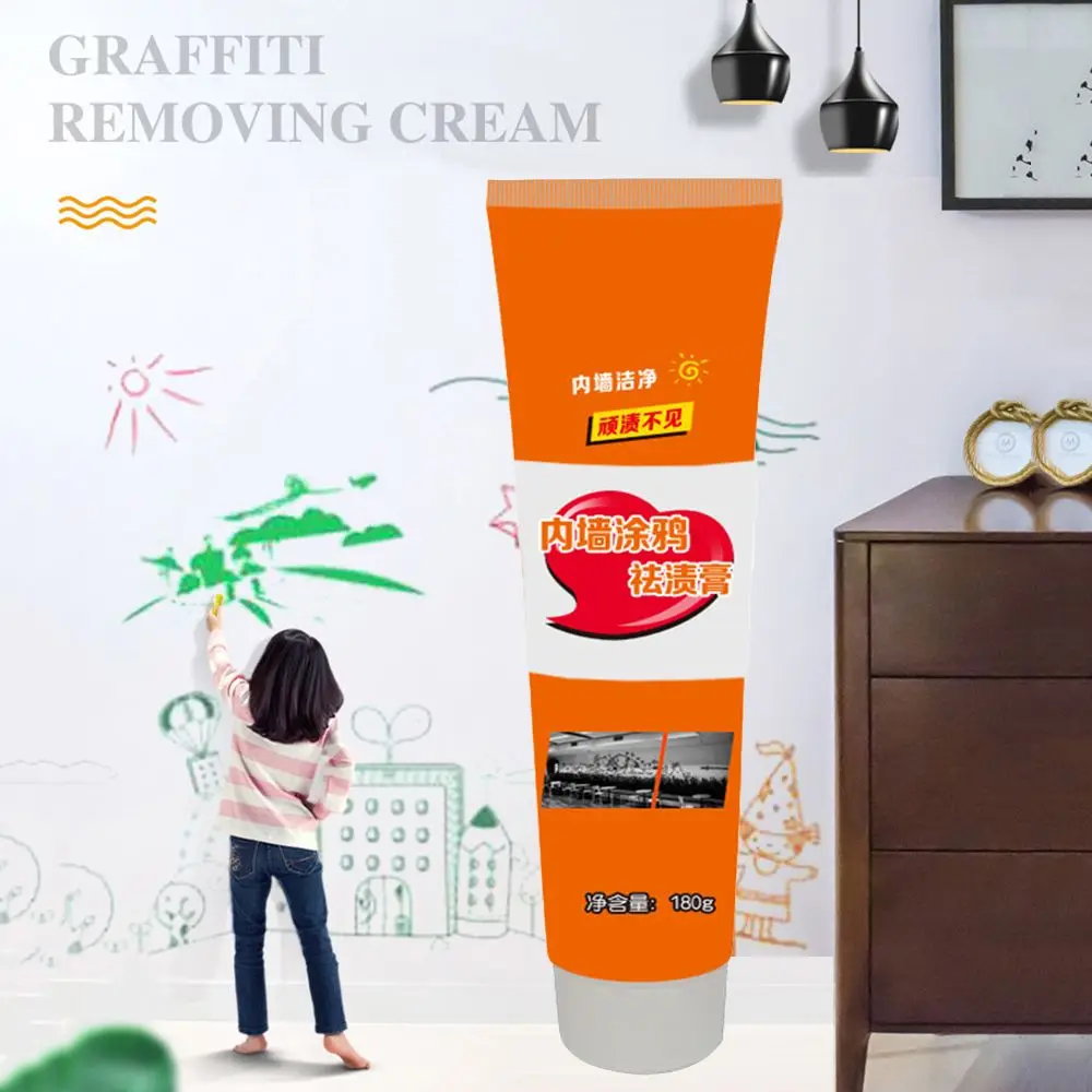

180g Wall Stain Remover Graffiti Removal Cream Multifunctional Decontamination Cleaner Drawing Footprint Dirt Cleaning Paste