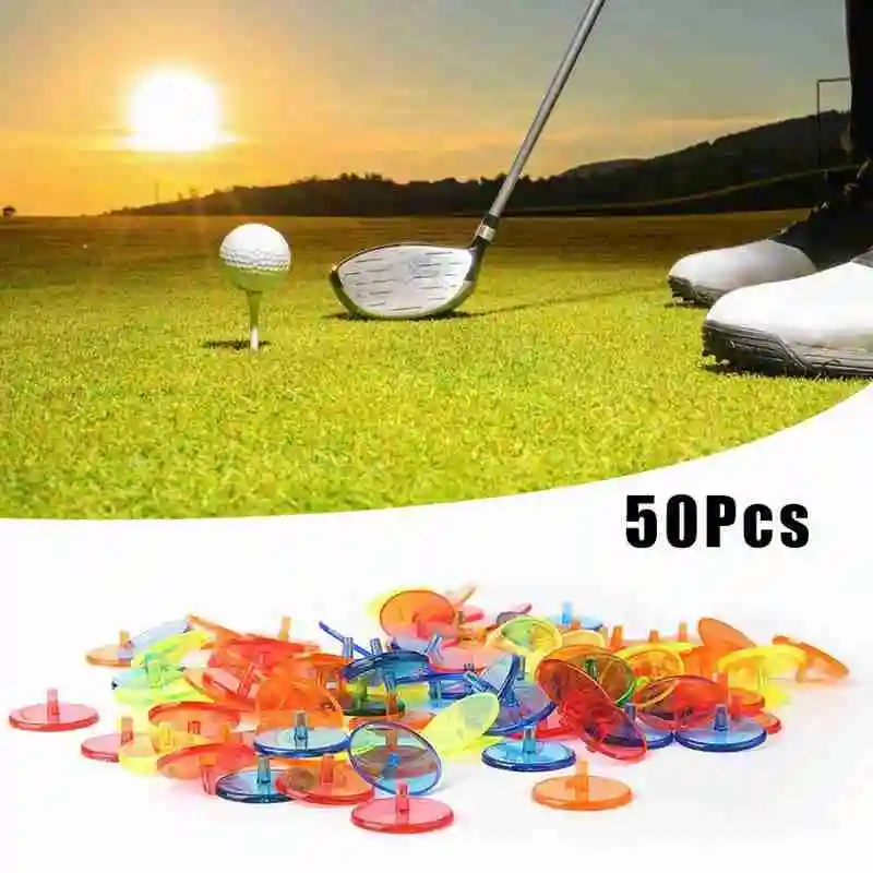 

50Pcs Golf Marker Position Transparent Plastic Multicolor Golf Marker 24mm Accessories Positioning Marker Golf J9J7