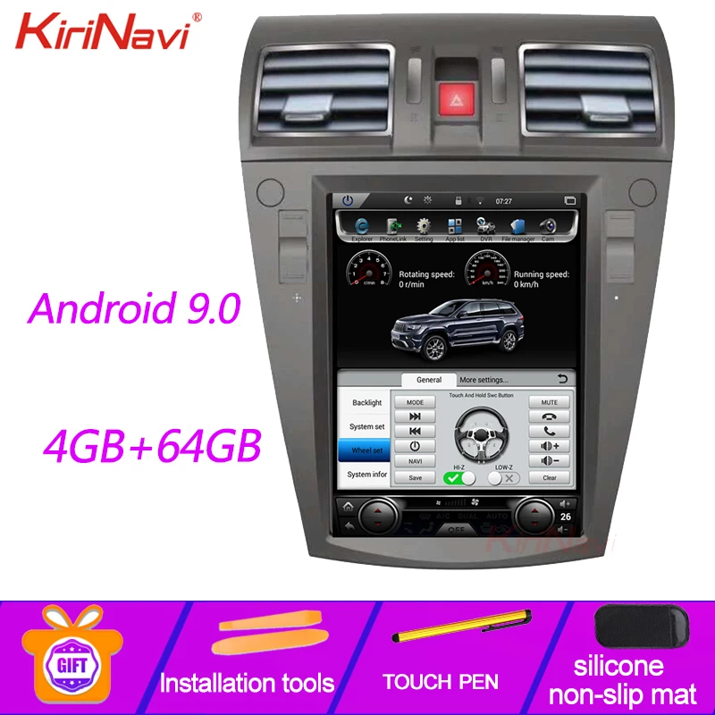 KiriNavi Telsa стиль вертикальный экран 10 4 &quot1 Din Android 9 0 автомобильное радио Automotivo для
