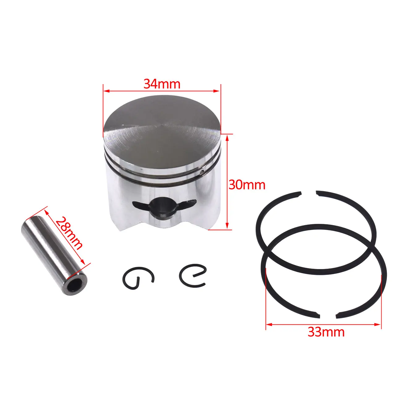 Piston Assy Assembly 34MM Crankcase Set For Zenoah G26LS Engine | Chainsaws