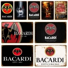 Металлический плакат Bacardi для виски, винтажный металлический винтажный декор, украшение для комнаты, Настенный декор, потертая шикарная пластина