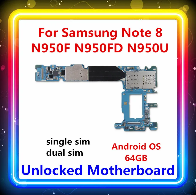 Материнская плата для Samsung Galaxy Note 8 N950U N950F N950FD(N950F/DS) 64 ГБ 128 оригинальная