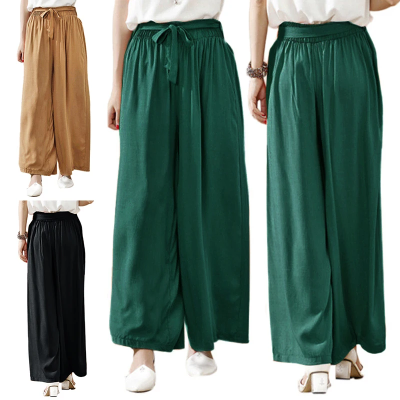 Брюки Romacci женские с широкими штанинами повседневные свободные длинные штаны из