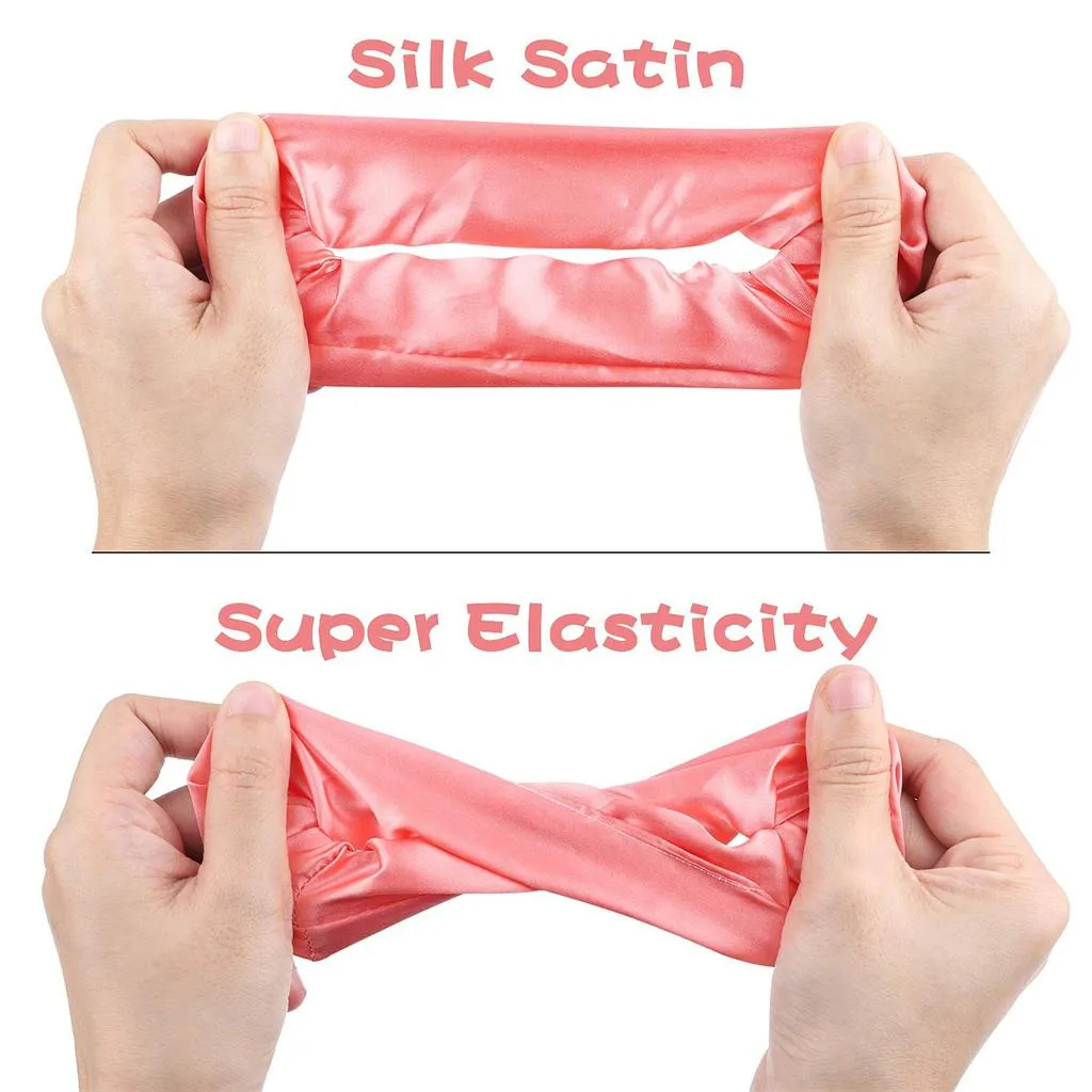 

Solid Color Silk Satin Hair Band Suitable For Women's Ponytail 60PCS