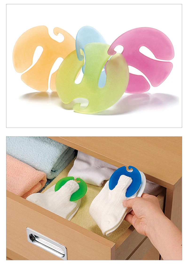 Socks Clip Multifunctional Home Storage Products Underwear Clip Glove Clip Tie Clip 6 Pieces Storage Hook (random Color) images - 6