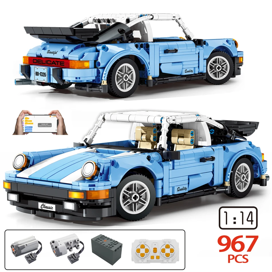 

967pcs City RC Racing Car Building Blocks Compatible APP Remote Control Drift Vehicle Bricks MOC Children Boy Toys