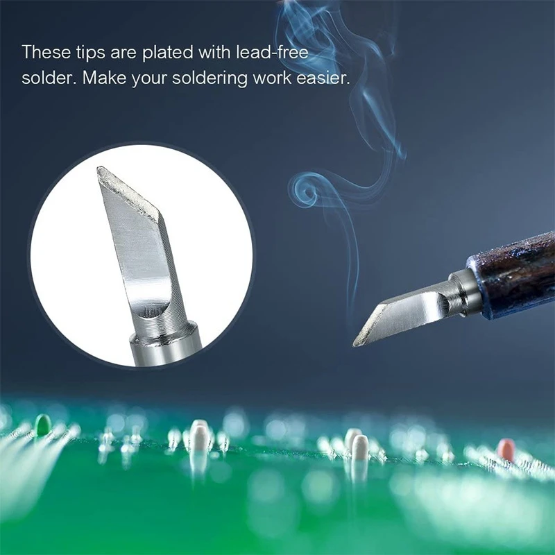

10 Pcs Soldering Iron Tips Lead-Free Screwdriver Iron Tip & 1 Set 32mm Grinding Wheel with Mandrels