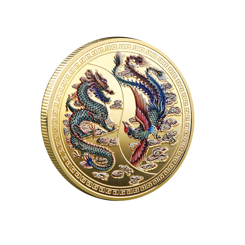 

High Quality Brand New Customized Prosperity Brought by the Dragon and the Phoenix Commemorative Coin Traditional
