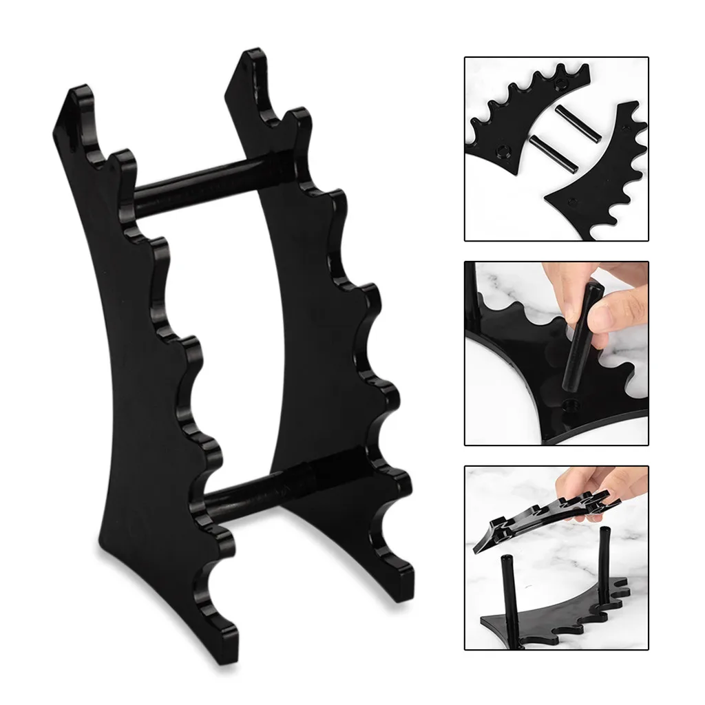 Acrylic 6-Tier Makeup Brushes Drying Rack Storage Display Bracket Shelf Holder for Brush Set Clear or Black | Красота и здоровье