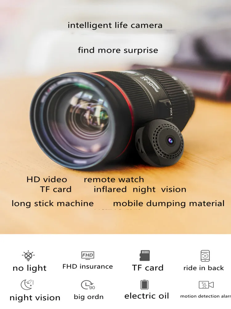 Мини видеокамера C2 + мини камера удаленного наблюдения Wi Fi ip с датчиком