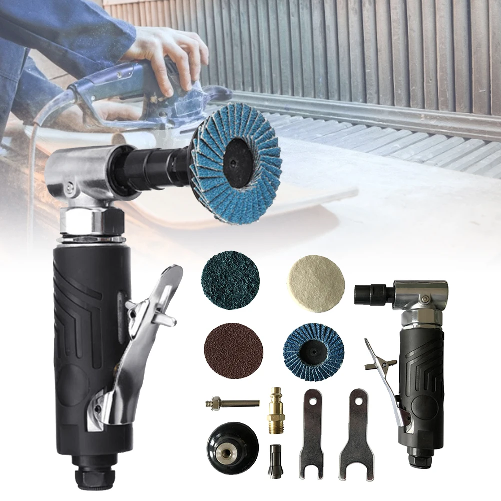 

1/4 inch Air Angle Die Grinder 90 Degree Grinder with 4 Collets and 2 Wrenches Pneumatic Grinding Machine Cut Off Tool Set
