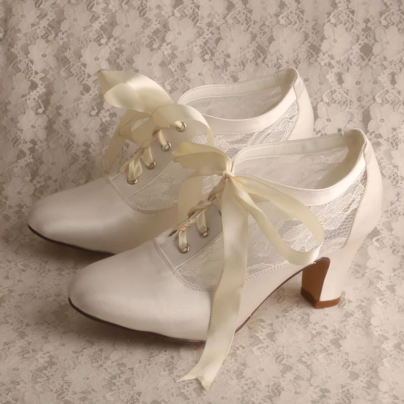 Block Heels for Ladies Wedding Shoes Womens Ivory White Bridal Boot 7.5CM