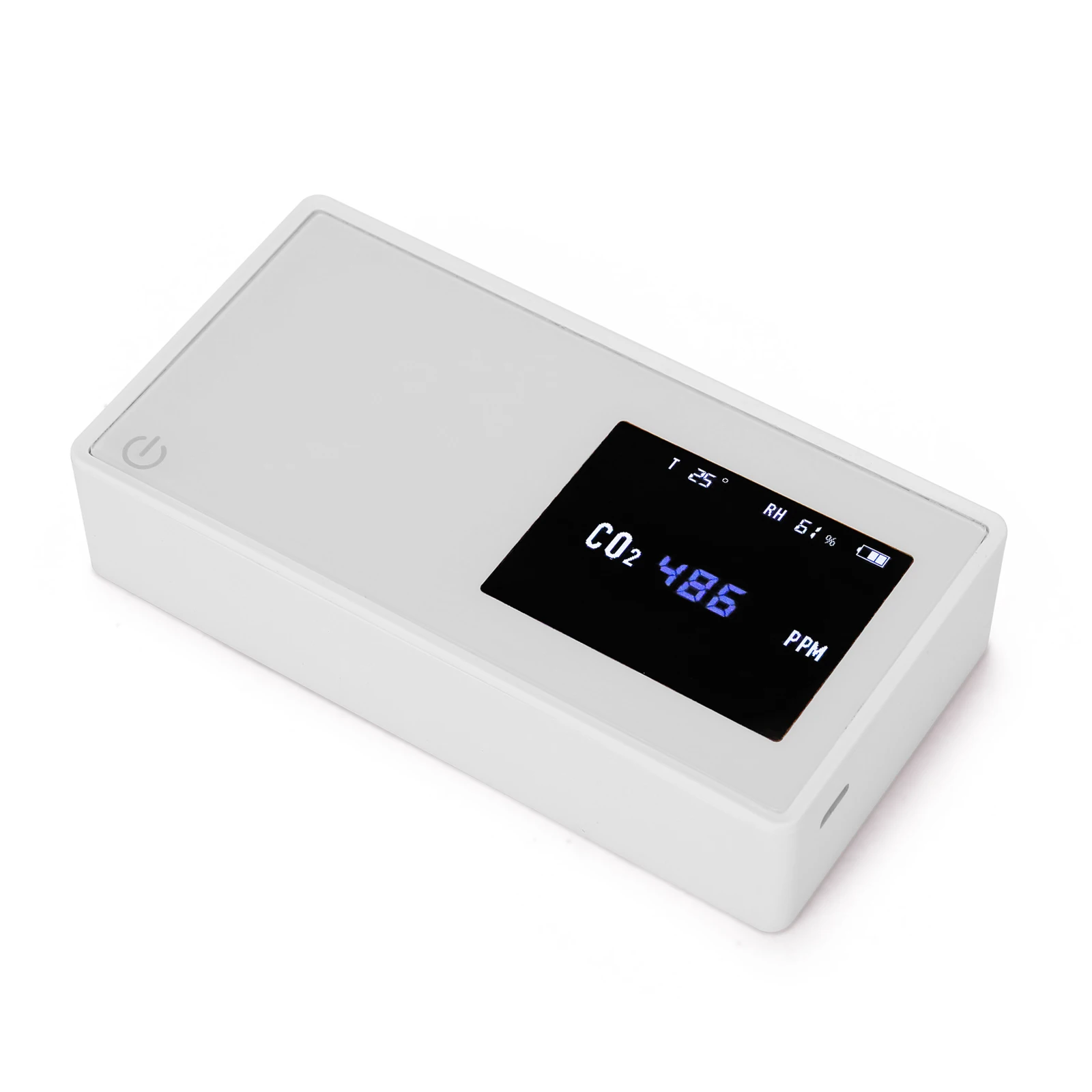 

Household Air Quality Detector CO2 Tester with Carbon Dioxide Value Electricity Quantity Temperature Humidity Display Air Meter