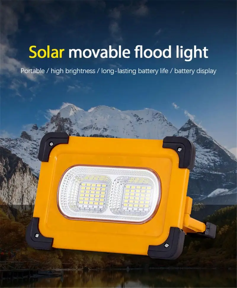 

Solar Rechargeable Flood Light Portable Fishing Light Household Outdoor Emergency Light Night Market Camping Flood Light