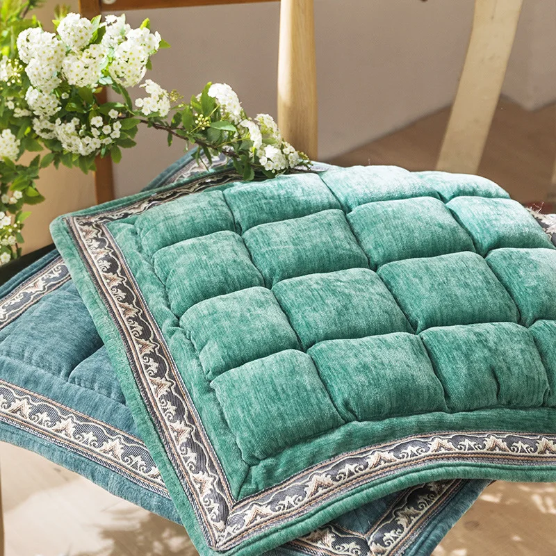 Роскошный Синели вышивка зеленый толще Подушка сиденья дивана диван дома