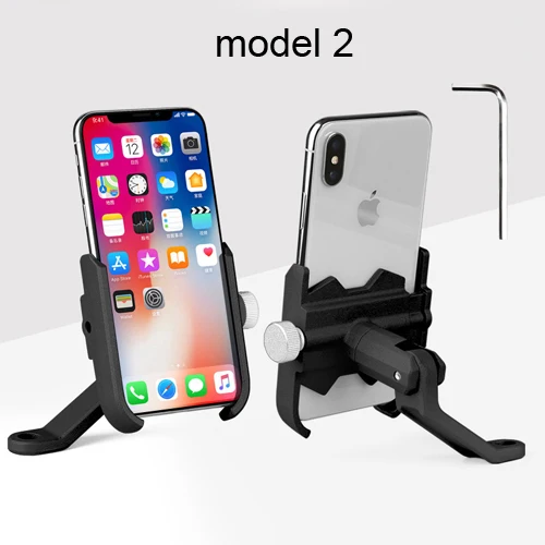model 2 Black Алюминиевый держатель для телефона для велосипеда, MTB, горная дорога, велосипед, мотоцикл, универсальный держатель для руля, зажим, подставка для смартфонов 4," до 6,8" - Цвет: model 2 Black