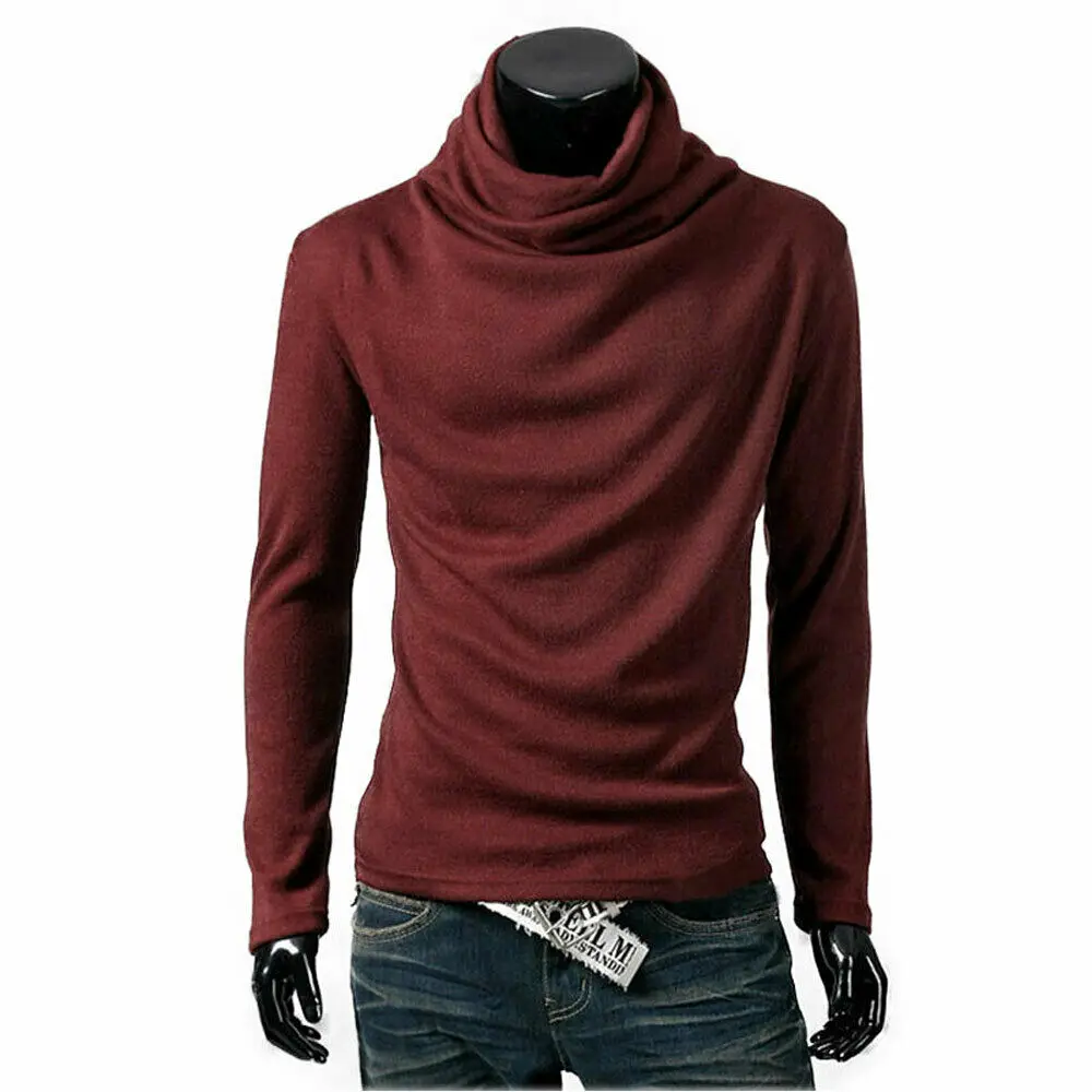 Брендовые новые мужские свитера зимний теплый Хлопковый пуловер с высоким