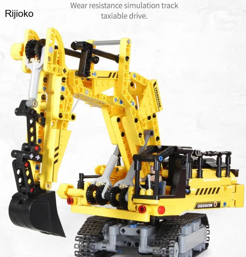

Engineering Bulldozer Crane Dump Truck Tech Building Blocks City Construction Vehicle Car Bricks Toy for Children Gift