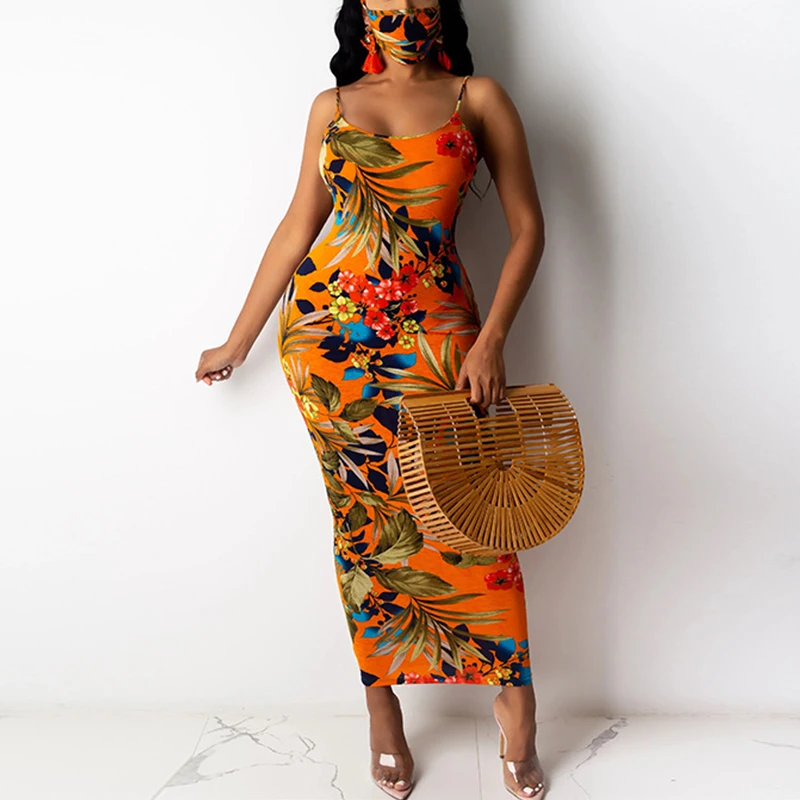 

Летнее платье-макси на бретелях-спагетти с цветочным принтом и открытой спиной, женское сексуальное длинное платье без рукавов в пляжном ст...