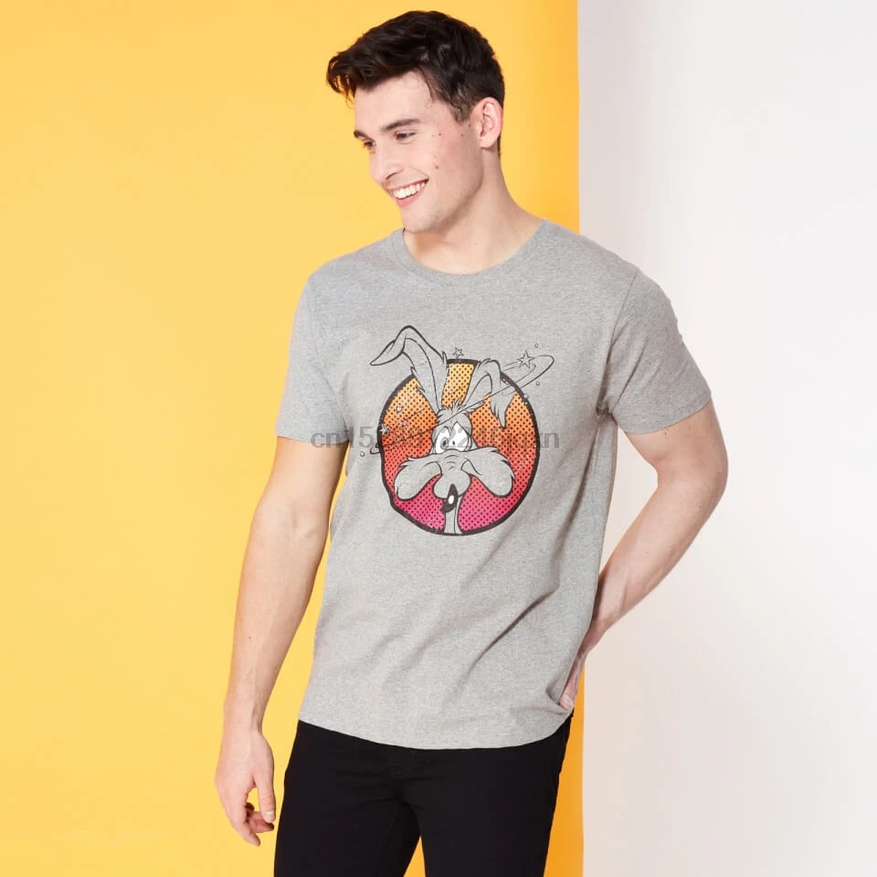 Классическая коллекция Looney Tunes Kaboom Wile E. Мужская футболка Койот-серая |