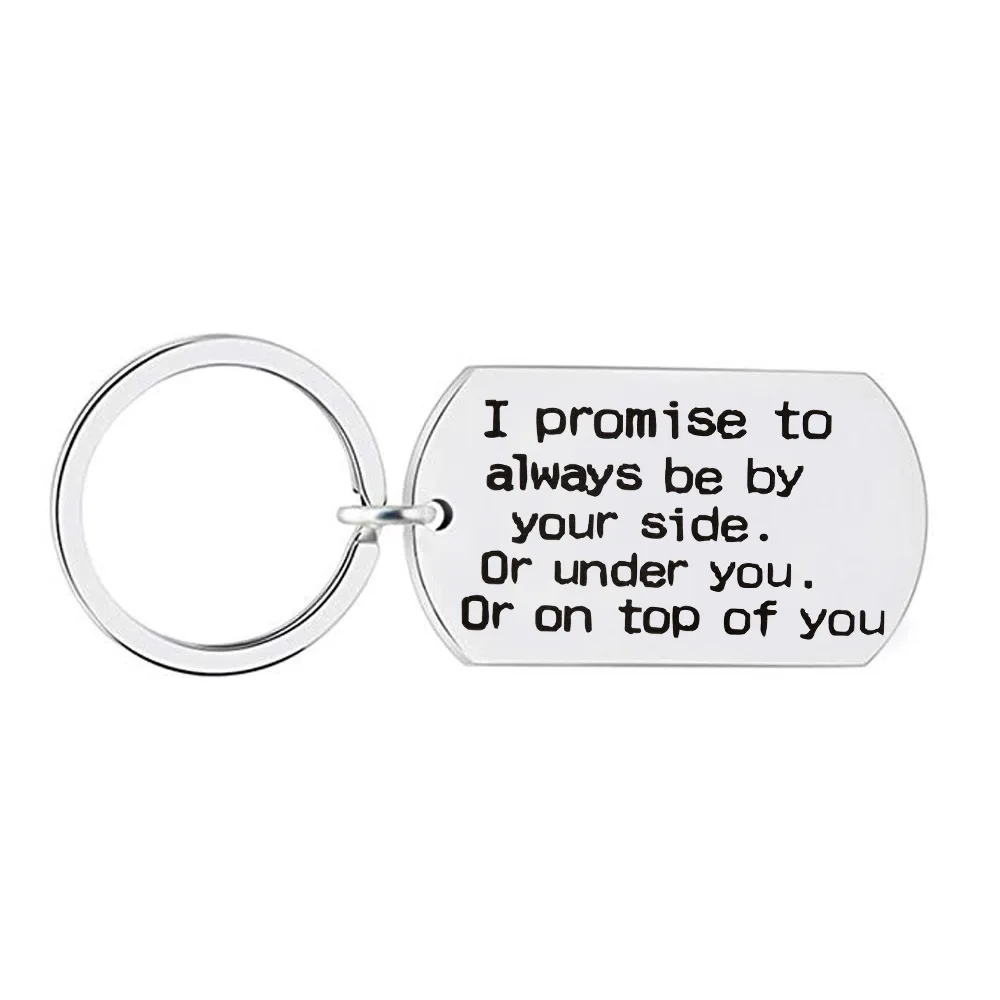 

Custom Fashion Keyring Gifts Engraved I Promise To Always Be By Your Side Key Chain Couple Lovers Wife Husband Wedding Gifts