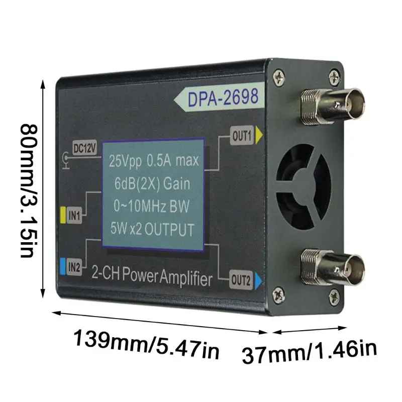 

DPA-2698 10MHz 25Vpp Dual Channel 2CH DDS Function Signal Generator DC High Power Amplifier