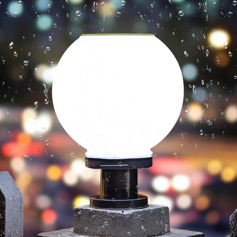 

Creative Round Ball Stainless Steel Solar Post Light Outdoor Waterproof 16 LED Column Head Light For Garden Villa Pillar Garden