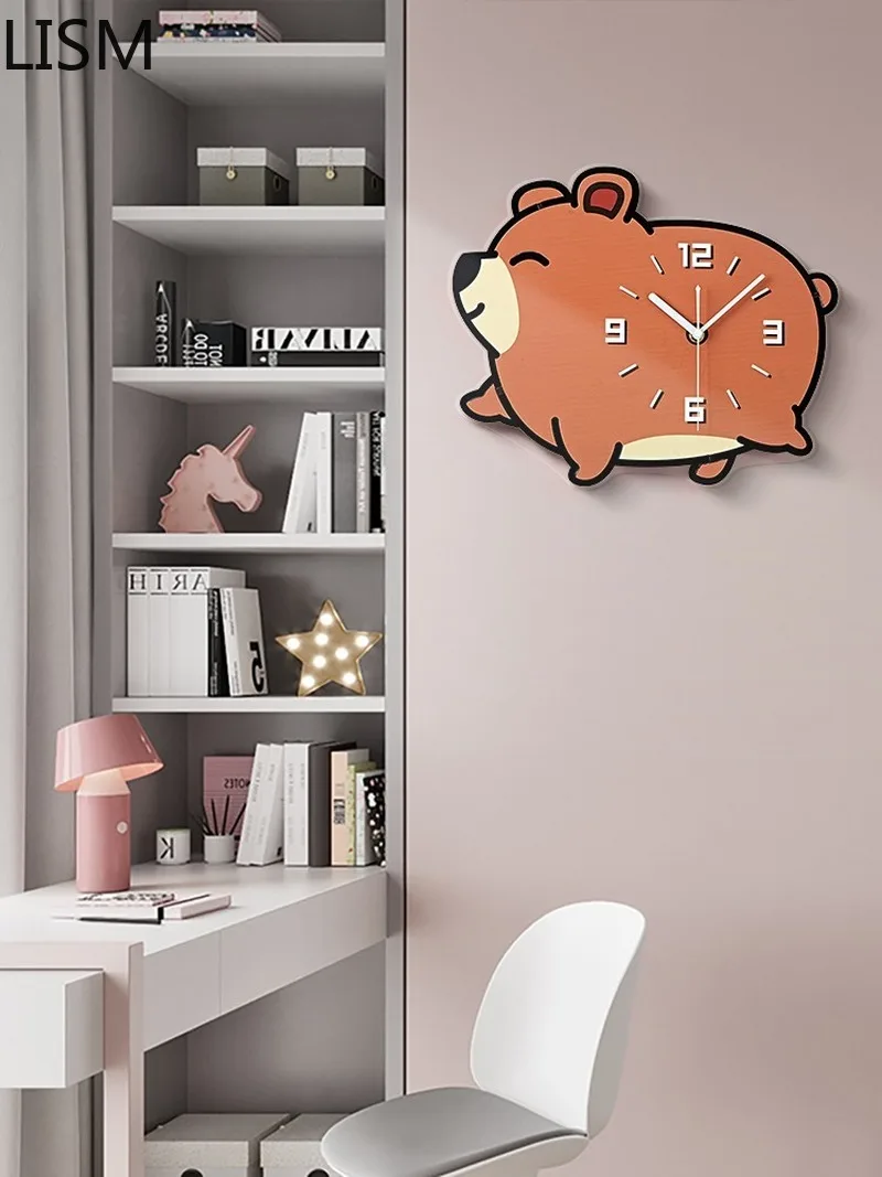 

Детские настенные часы в скандинавском стиле, милые Мультяшные домашние модные оригинальные настенные часы для спальни, гостиной, креативн...