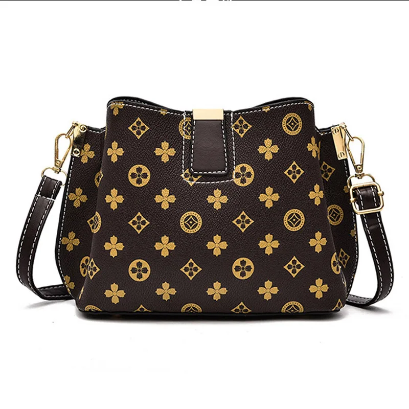 

Bucket Women High Quality Leather Handbags Totes Ladies Retro Shoulder Crossbody Luxury Messenger