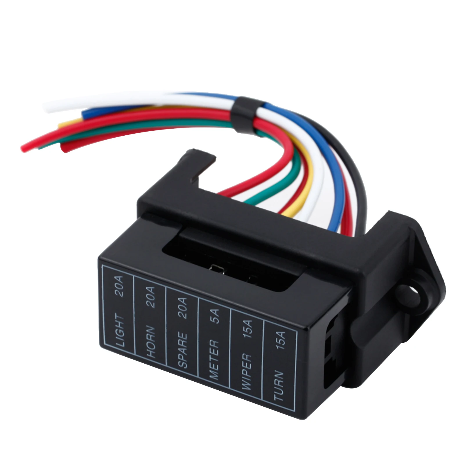 6 Way DC32V Circuit Car Trailer Auto Blade Fuse Box Block Holder ATC ATO 2-input 6-ouput Wire images - 1