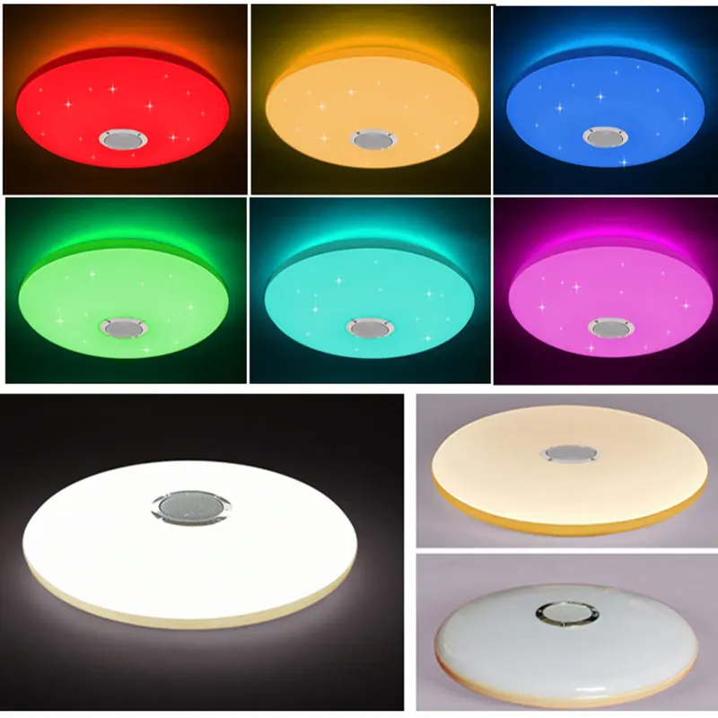 

Modern Music With Bluetooth Speaker Led Ceiling Lamp Dimmable Color Changing Rgb Lamp Bedroom Living Room Interior Decoration