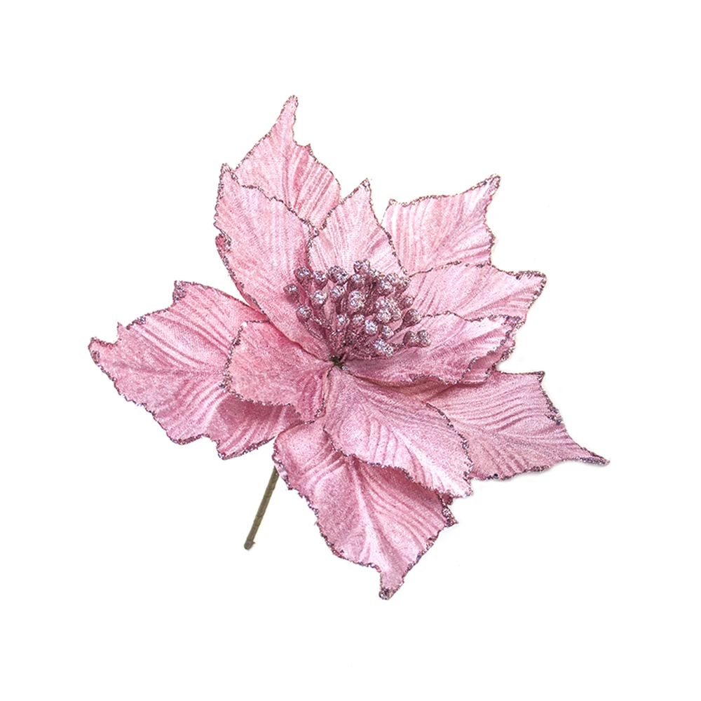 Искусственные цветы в рождественском стиле орнамент Новогодняя елка золотой