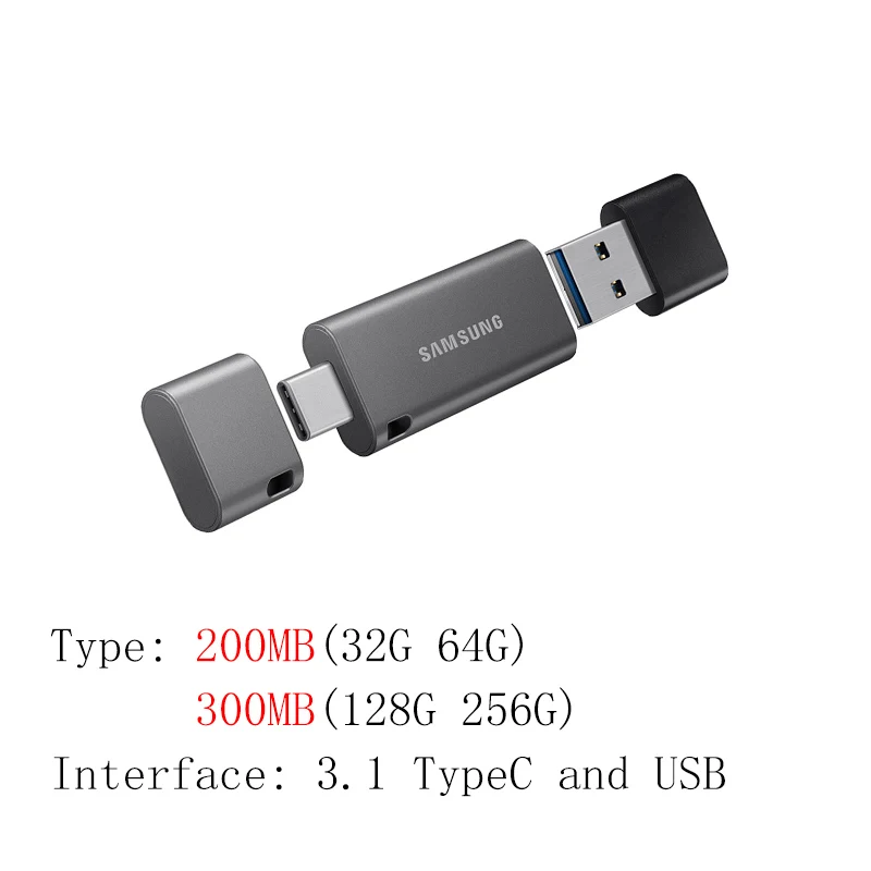 USB флеш-накопитель SAMSUNG type C OTG 64, 128 ГБ, флеш-накопитель 128 ГБ, 64 ГБ, 32 ГБ, 256 ГБ, флеш-накопитель 3,1, USB флешка, диск на ключ, память для телефона - Цвет: DB